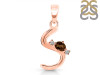 Smoky & White Topaz Alphabet S Pendant SMY-RDA-19.