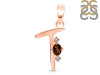 Smoky & White Topaz Alphabet T Pendant SMY-RDA-20.