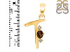 Smoky & White Topaz Alphabet T Pendant SMY-RDA-20.
