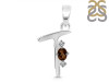 Smoky & White Topaz Alphabet T Pendant SMY-RDA-20.