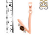 Smoky & White Topaz Alphabet V Pendant SMY-RDA-22.
