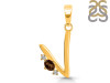 Smoky & White Topaz Alphabet V Pendant SMY-RDA-22.