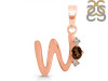 Smoky & White Topaz Alphabet W Pendant SMY-RDA-23.