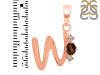 Smoky & White Topaz Alphabet W Pendant SMY-RDA-23.