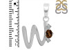 Smoky & White Topaz Alphabet W Pendant SMY-RDA-23.