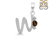 Smoky & White Topaz Alphabet W Pendant SMY-RDA-23.