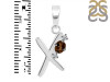 Smoky & White Topaz Alphabet X Pendant SMY-RDA-24.