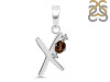 Smoky & White Topaz Alphabet X Pendant SMY-RDA-24.