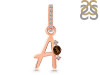 Smoky & White Topaz Alphabet A Pendant SMY-RDA-27.