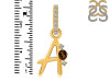 Smoky & White Topaz Alphabet A Pendant SMY-RDA-27.