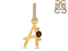 Smoky & White Topaz Alphabet A Pendant SMY-RDA-27.