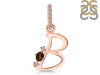 Smoky & White Topaz Alphabet B Pendant SMY-RDA-28.