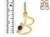 Smoky & White Topaz Alphabet B Pendant SMY-RDA-28.