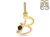Smoky & White Topaz Alphabet B Pendant SMY-RDA-28.