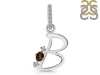 Smoky & White Topaz Alphabet B Pendant SMY-RDA-28.