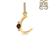 Smoky & White Topaz Alphabet C Pendant SMY-RDA-29.