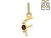 Smoky & White Topaz Alphabet F Pendant SMY-RDA-32.