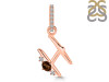 Smoky & White Topaz Alphabet H Pendant SMY-RDA-34.