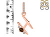 Smoky & White Topaz Alphabet H Pendant SMY-RDA-34.