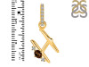 Smoky & White Topaz Alphabet H Pendant SMY-RDA-34.