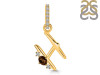 Smoky & White Topaz Alphabet H Pendant SMY-RDA-34.