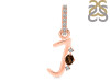 Smoky & White Topaz Alphabet J Pendant SMY-RDA-36.