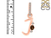 Smoky & White Topaz Alphabet J Pendant SMY-RDA-36.