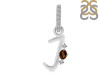 Smoky & White Topaz Alphabet J Pendant SMY-RDA-36.