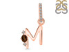 Smoky & White Topaz Alphabet M Pendant SMY-RDA-39.