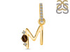 Smoky & White Topaz Alphabet M Pendant SMY-RDA-39.