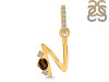 Smoky & White Topaz Alphabet N Pendant SMY-RDA-40.