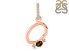 Smoky & White Topaz Alphabet O Pendant SMY-RDA-41.