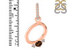 Smoky & White Topaz Alphabet O Pendant SMY-RDA-41.