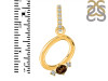 Smoky & White Topaz Alphabet O Pendant SMY-RDA-41.