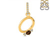 Smoky & White Topaz Alphabet O Pendant SMY-RDA-41.