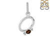 Smoky & White Topaz Alphabet O Pendant SMY-RDA-41.