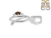 Smoky & White Topaz Alphabet Q Pendant SMY-RDA-43.