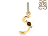 Smoky & White Topaz Alphabet S Pendant SMY-RDA-45.