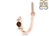 Smoky & White Topaz Alphabet U Pendant SMY-RDA-47.