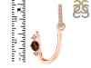 Smoky & White Topaz Alphabet U Pendant SMY-RDA-47.