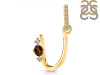 Smoky & White Topaz Alphabet U Pendant SMY-RDA-47.