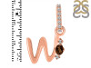 Smoky & White Topaz Alphabet W Pendant SMY-RDA-49.