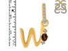 Smoky & White Topaz Alphabet W Pendant SMY-RDA-49.