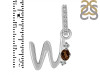 Smoky & White Topaz Alphabet W Pendant SMY-RDA-49.
