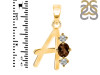 Smoky & White Topaz Alphabet A Pendant SMY-RDA-53.