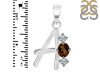Smoky & White Topaz Alphabet A Pendant SMY-RDA-53.