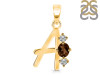Smoky & White Topaz Alphabet A Pendant SMY-RDA-53.