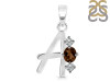 Smoky & White Topaz Alphabet A Pendant SMY-RDA-53.