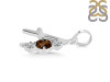 Smoky & White Topaz Alphabet A Pendant SMY-RDA-53.