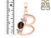 Smoky & White Topaz Alphabet B Pendant SMY-RDA-54.